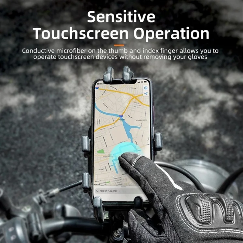 ROCKBROS MT023 Motorcycle Gloves Full Finger Touch Screen Men Windproof Mittens - L