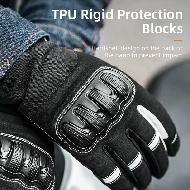 ROCKBROS MT023 Motorcycle Gloves Full Finger Touch Screen Men Windproof Mittens - L