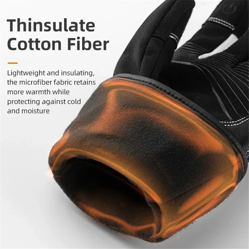 ROCKBROS MT023 Motorcycle Gloves Full Finger Touch Screen Men Windproof Mittens - L