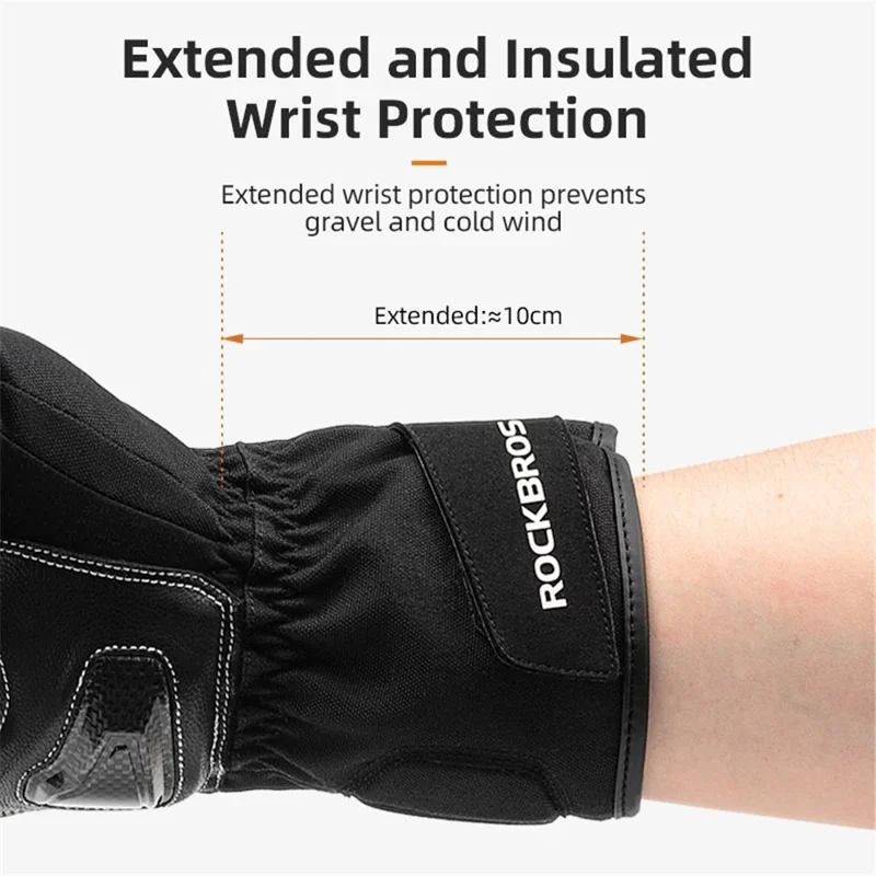ROCKBROS MT023 Motorcycle Gloves Full Finger Touch Screen Men Windproof Mittens - L