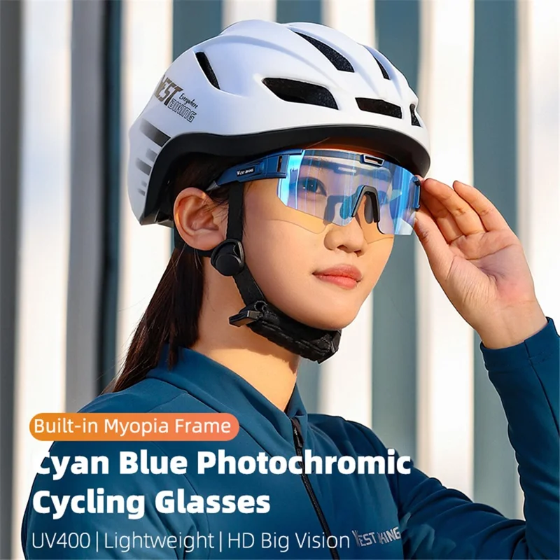 WEST BIKING YP0703163 Lunettes de cyclisme outdoor UV400 Photochromiques - Bleu