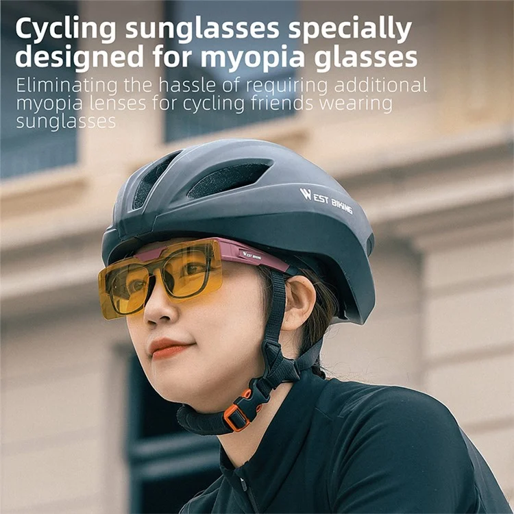 WEST BIKING YP0703160 Photochromic Lens Flip Up Glasses Outdoor Cycling Driving Sunglasses - Black