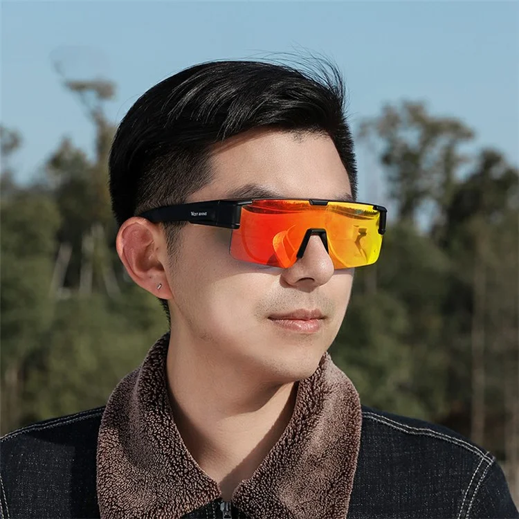 WEST BIKING YP0703150 Polarized Sports Sunglasses for Men Women Cycling Sunglasses with PC Frame - Black