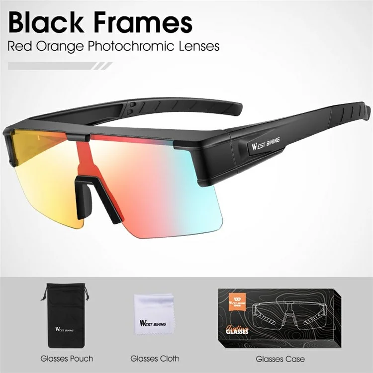 WEST BIKING YP0703150 Polarized Sports Sunglasses for Men Women Cycling Sunglasses with PC Frame - Black
