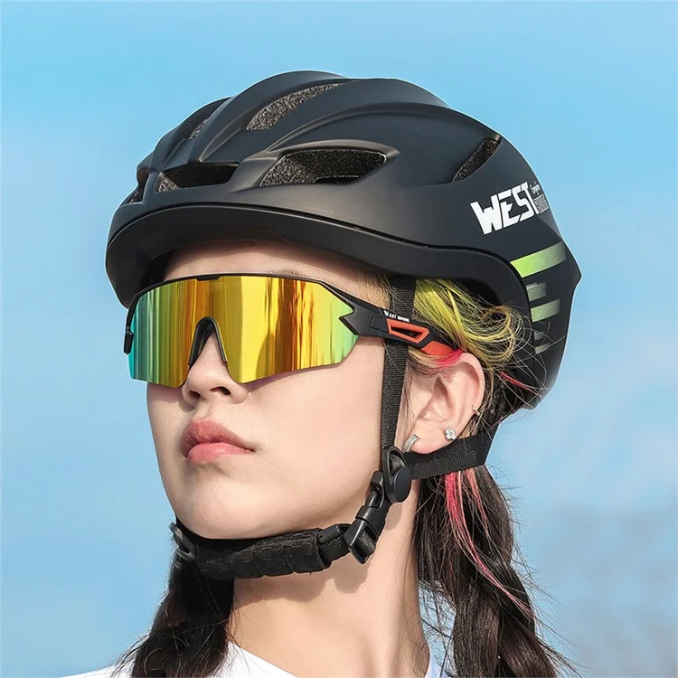 WEST BIKING Цветная покрытие Линза Велоспорт Бег Очки Мужчины Женщины Открытый Солнцезащитные очки - Черный+Белый