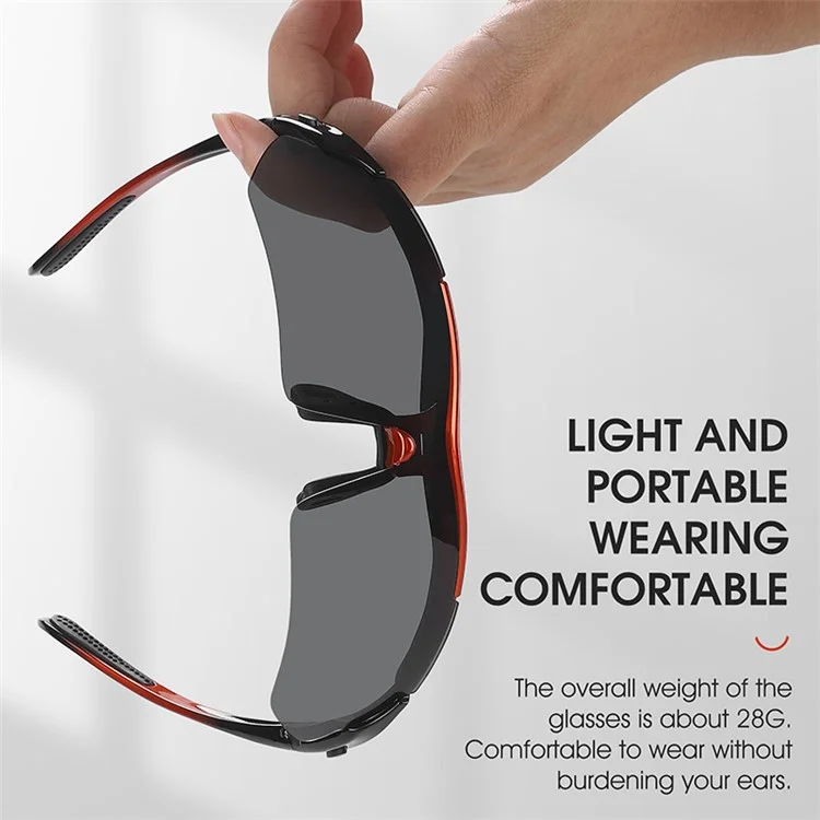 WEST BIKING YP0703142 Óculos de Sol Esportivos Polarizados para Ciclismo e Mountain Bike com 5 Lentes - Preto+Vermelho