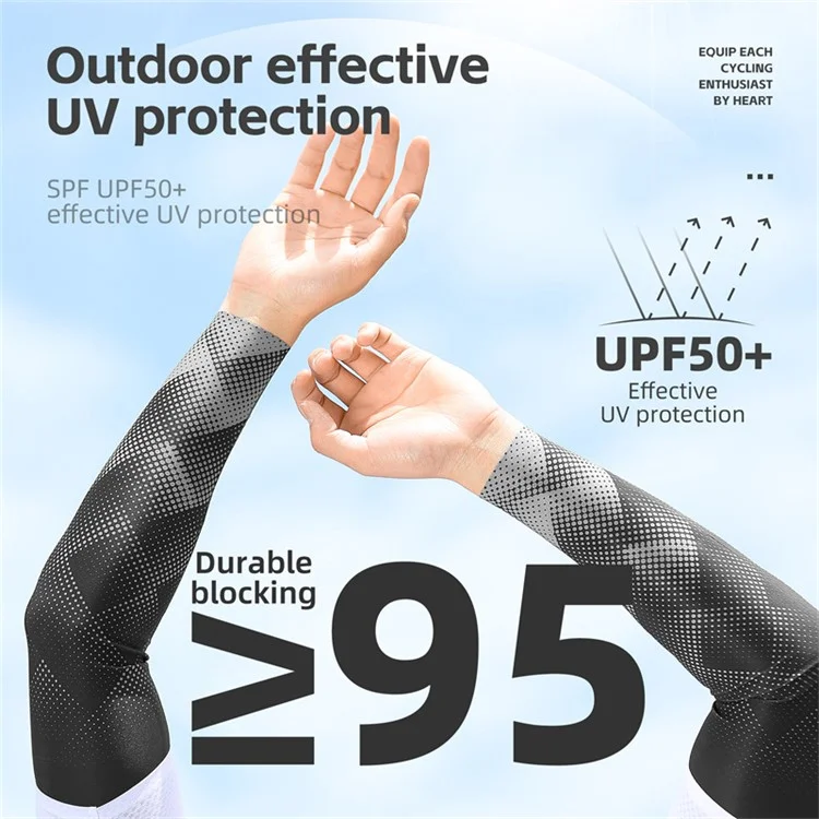 WEST BIKING YP0212124 1 Pair Men Ice Silk Cycling Travel Sleeves Summer Sunscreen UV Protection Sleeves - Blue