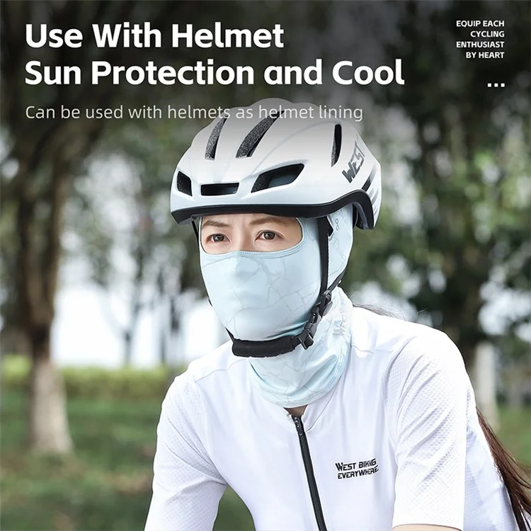 WEST BIKING YP0201417 Summer Sun Protection Photochromic Ice Silk Balaclava Face Mask - Baby Blue