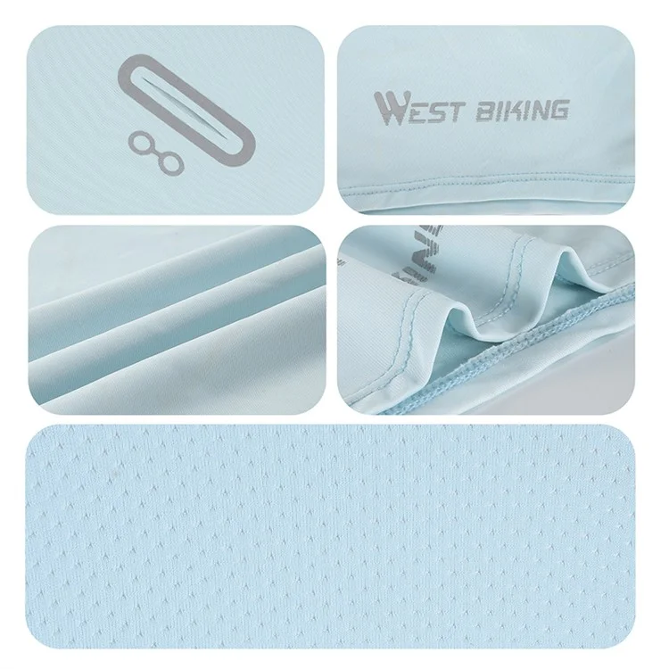 WEST BIKING YP0201417 Summer Sun Protection Photochromic Ice Silk Balaclava Face Mask - Baby Blue