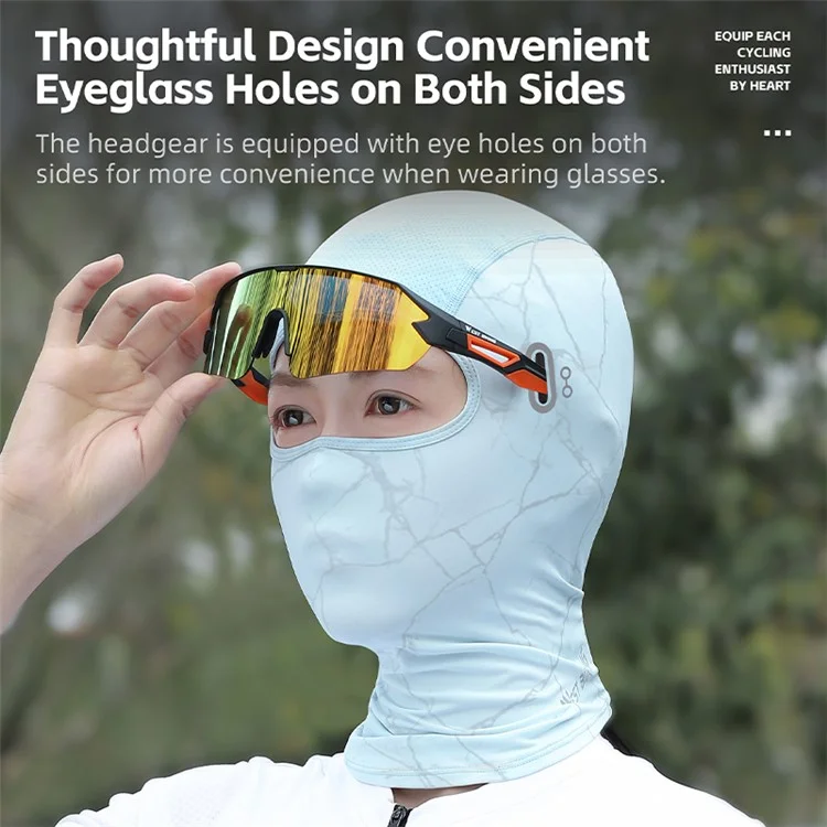 WEST BIKING YP0201417 Summer Sun Protection Photochromic Ice Silk Balaclava Face Mask - Baby Blue