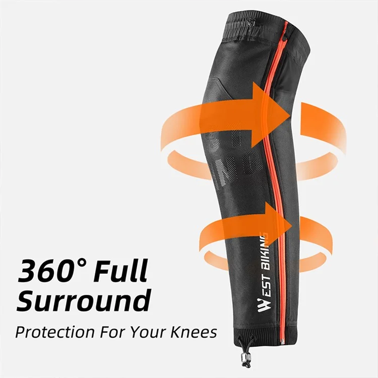WEST BIKING YP0213078 Outdoor Cycling Reflective Leg Sleeves with Impact Resistant Knee Pad - S