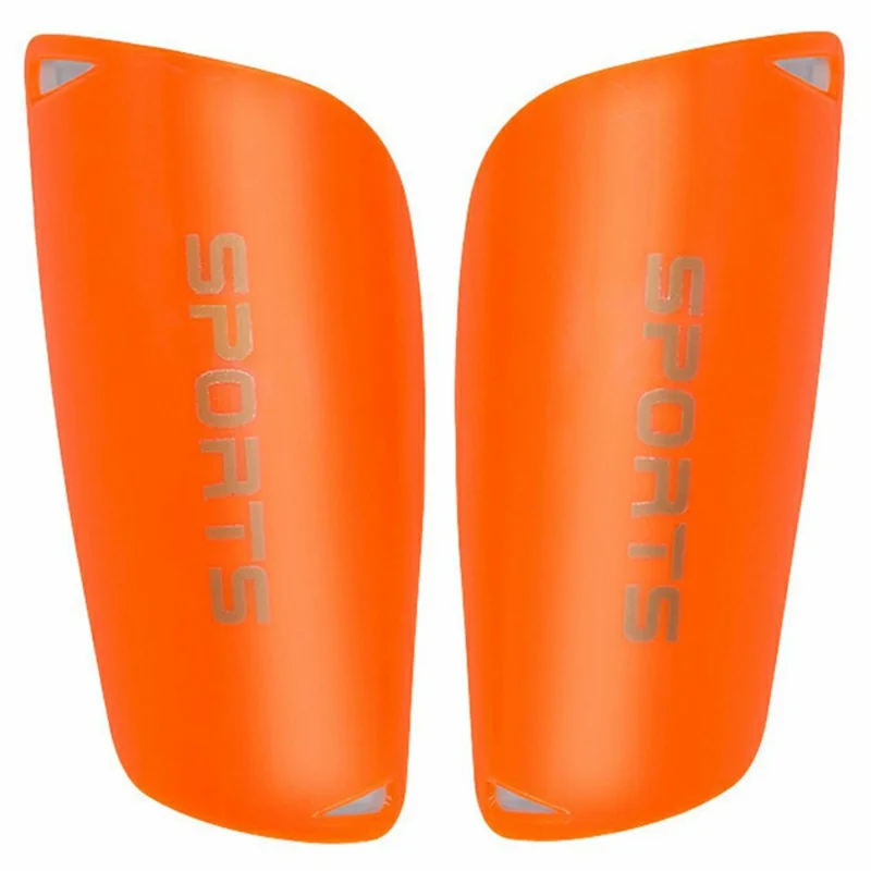 LINTORE WELT098 1 Pair Plastic + EVA Slip-In Shin Pads Soccer Leg Protector for Older Children - Orange