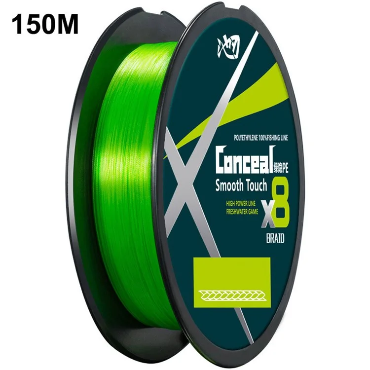 150m Length 8 Strands Braided Fishing Line Green Super Strong PE Smooth Touch Fishing Line - 0.8