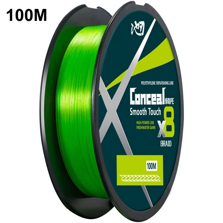 100m Length 8 Strands Braided Fishing Line Green Super Strong PE Smooth Touch Fishing Line - 0.4