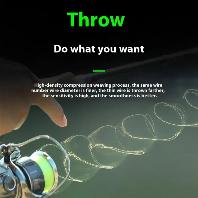 100m Length 8 Strands Braided Fishing Line Green Super Strong PE Smooth Touch Fishing Line - 0.4