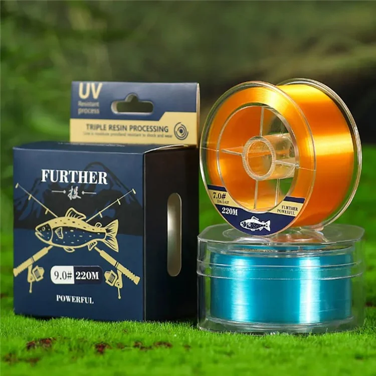 220m Super Strong Fishing Line Blue Monofilament Nylon Fishing Fire Pour L'eau Douce / Eau Salée - 0.8