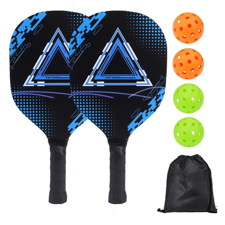 Paddle de Pickleball de Madeira Portátil Para Iniciantes Com 2 Raquetes + 4 Bolas + Bolsa de Transporte - MP117