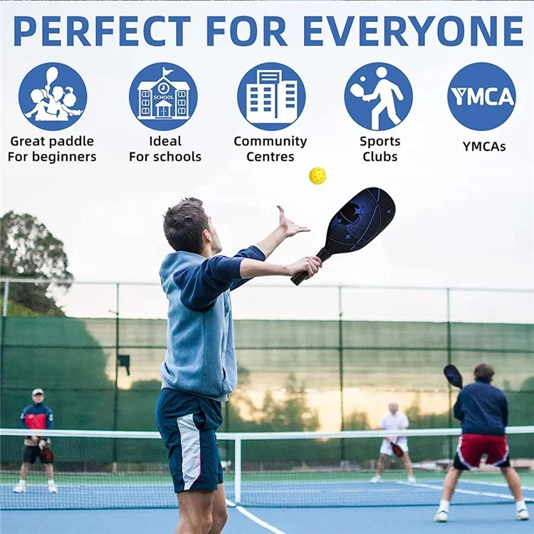 Paddle de Pickleball de Madeira Portátil Para Iniciantes Com 2 Raquetes + 4 Bolas + Bolsa de Transporte - MP117