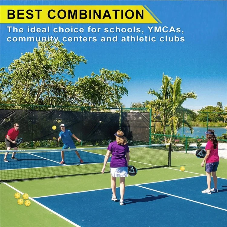 Paddle de Pickleball de Madeira Portátil Para Iniciantes Com 2 Raquetes + 4 Bolas + Bolsa de Transporte - MP117