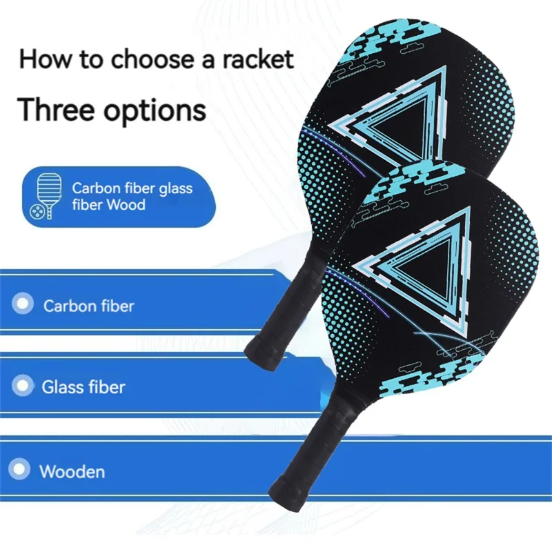 Portable Wooden Pickleball Paddle Set for Beginners with 2 Rackets + 4 Balls + Carry Bag - MP110