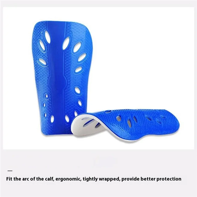 LINTORE WCLT136 1 par de espinilleras EVA+PP de doble capa deslizables para fútbol, protectores de piernas para adultos - Azul