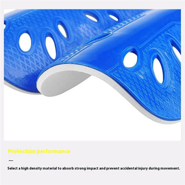 LINTORE WCLT136 1 par de espinilleras EVA+PP de doble capa deslizables para fútbol, protectores de piernas para adultos - Azul