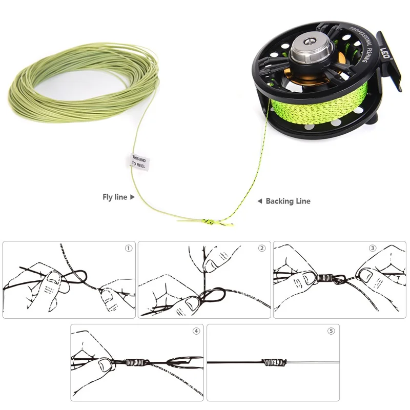 LEO 27963 30m / 100ft Weight Forward Floating Fly Fishing Line Nylon Core Fly Line - Moss Green / WF-5F