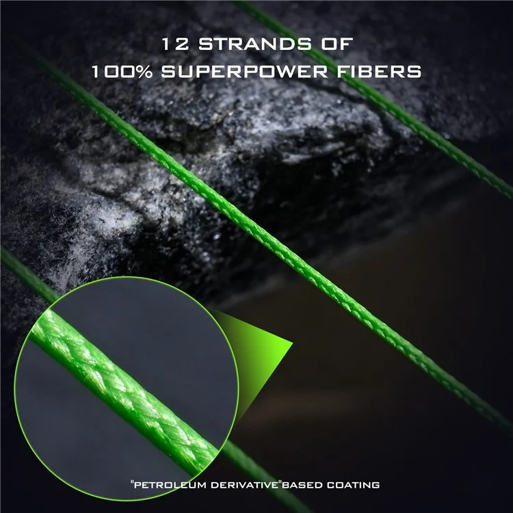 LEO 28208 Linea da pesca intrecciata in PE ad alta resistenza da 150 m a 12 fili per acqua salata e dolce, verde fluorescente - 0,6