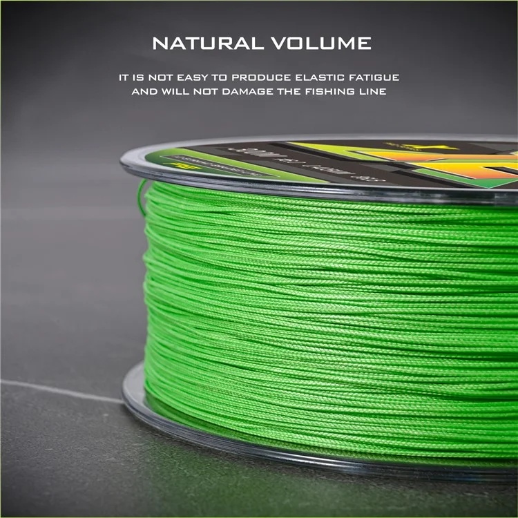 LEO 28208 300m 12 Strand Braided High Strength PE Fishing Line for Saltwater Freshwater, Fluorescent Green - 0.6