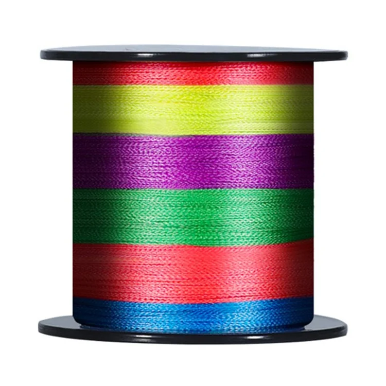 CHIREN Linha de pesca trançada PE de 4 fios, 300 m, lançamento longo, resistente à abrasão, cor mista - 0,8
