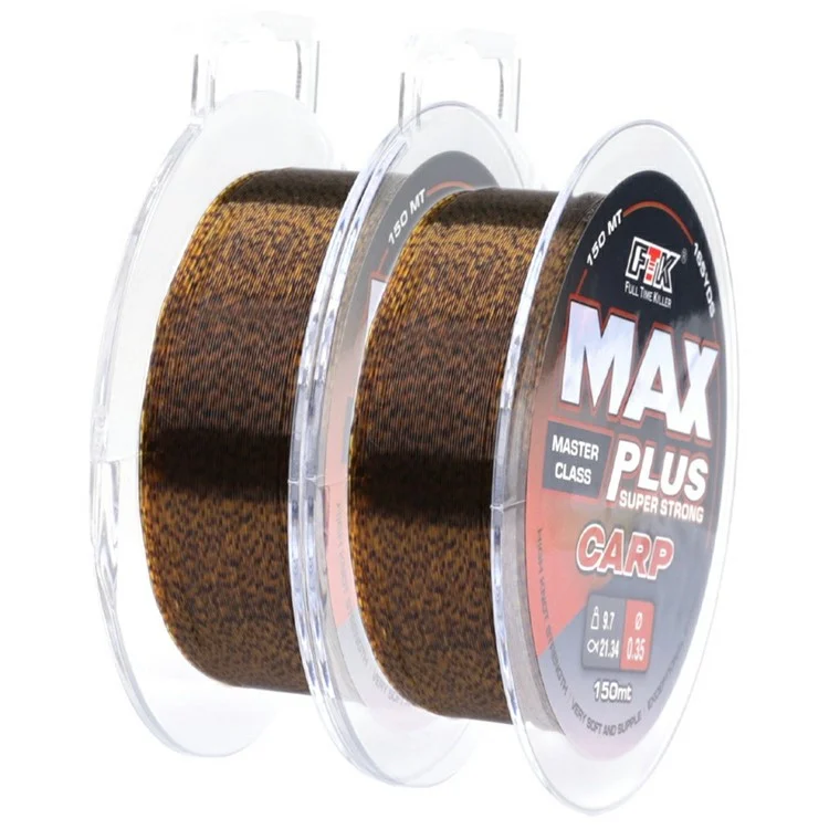 Línea de pesca monofilamento de nailon FTK 150m revestida con fluorocarbono invisible y biónica con puntos - Tamaño 0.8