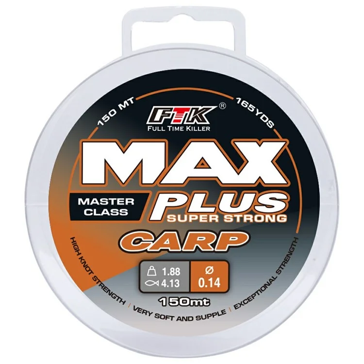 Línea de pesca monofilamento de nailon FTK 150m revestida con fluorocarbono invisible y biónica con puntos - Tamaño 0.8