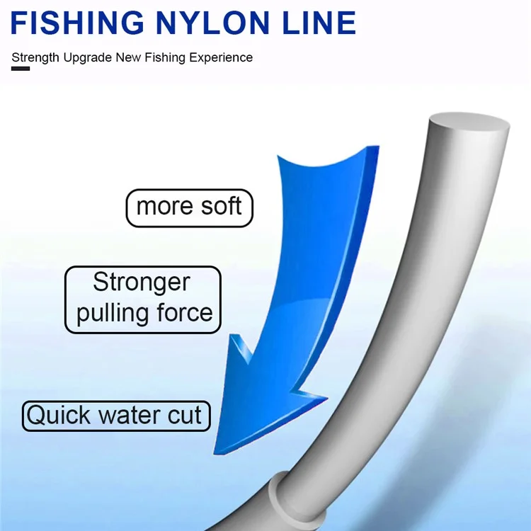 Linha de pesca principal FTK 100m de nylon invisível, resistente à abrasão, para pesca no mar - Tamanho 0.8