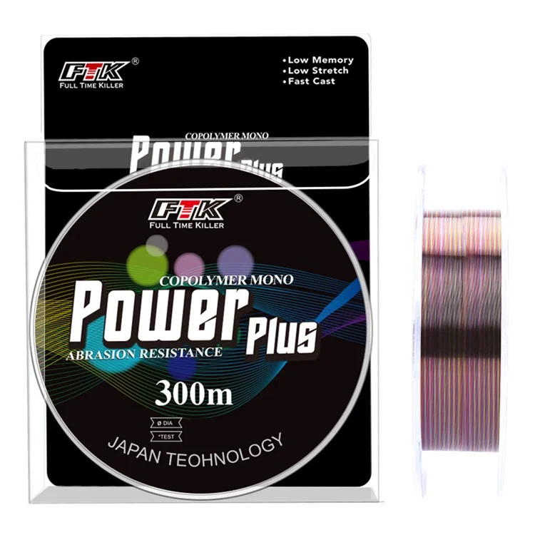 Linha de pesca principal FTK 300m de nylon invisível resistente à abrasão para pesca no mar - Tamanho 0.8