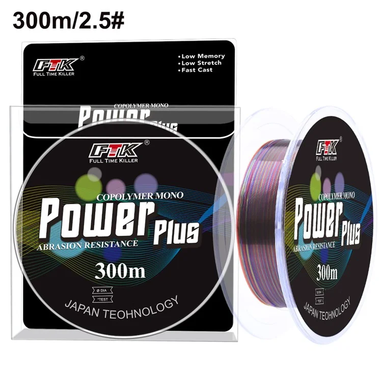 FTK 300m Nylon Invisible Fishing Line Abrasion Resistant Sea Fishing Main Line - Size 2.5