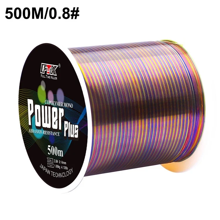 Linha de pesca principal FTK 500m de náilon invisível resistente à abrasão para pesca no mar - Tamanho 0.8