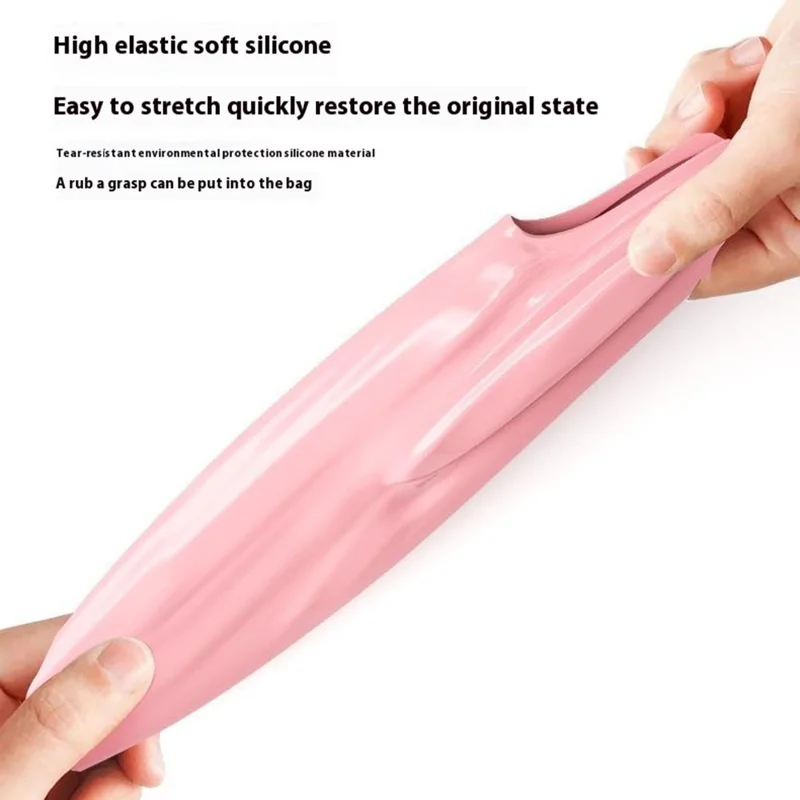 WAVE SC-4617 Professional Ear Protection Swimming Cap Solid Color Silicone Swim Hat for Men Women - Pink