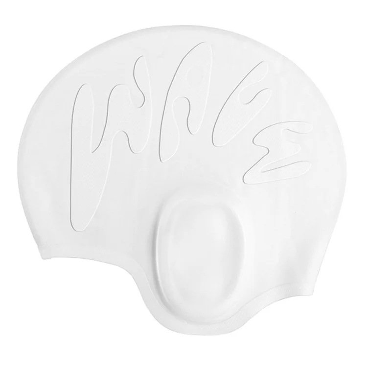 WAVE SC-4617 Casquette de natation en silicone de couleur unie Protecteur d'oreilles professionnel pour hommes et femmes - Blanc