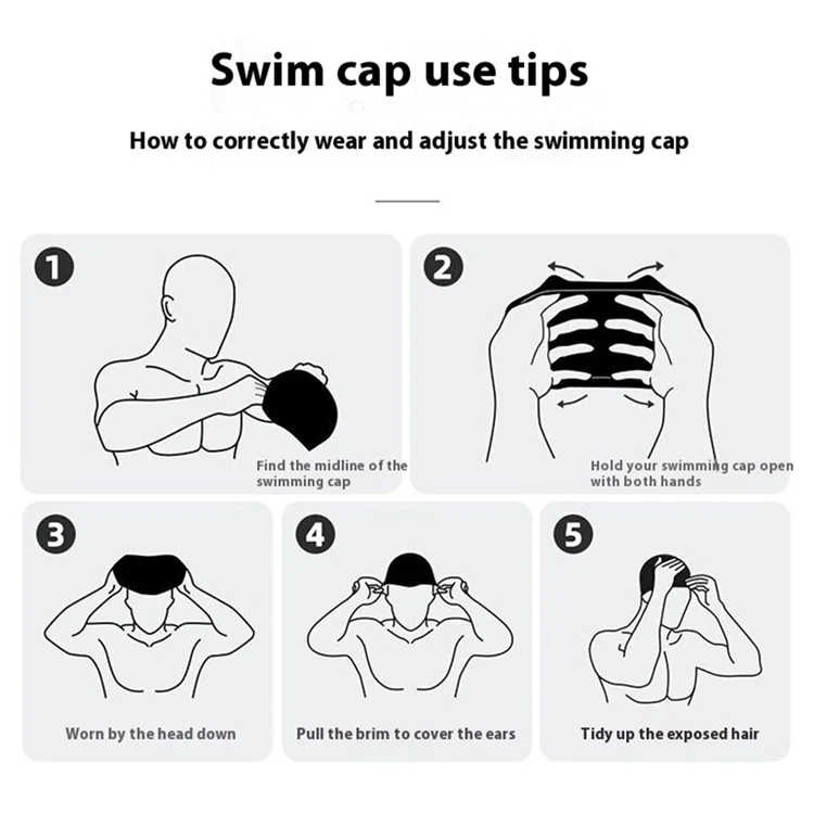WAVE SC-4617 Casquette de natation en silicone de couleur unie Protecteur d'oreilles professionnel pour hommes et femmes - Blanc