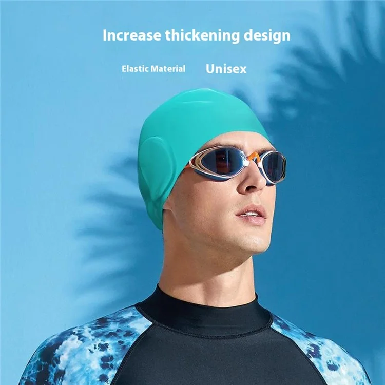 WAVE SC-4617 Casquette de natation en silicone de couleur unie Protecteur d'oreilles professionnel pour hommes et femmes - Blanc