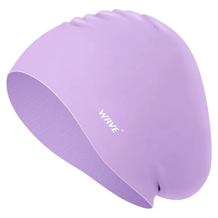 WAVE SC-4614 Bonnet de bain en silicone pour hommes et femmes avec protection des oreilles pour la piscine et la plage - Violet