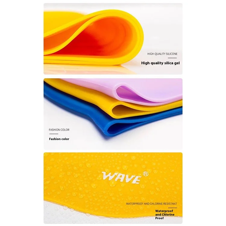 WAVE SC-4614 Bonnet de bain en silicone pour hommes et femmes avec protection des oreilles pour la piscine et la plage - Violet