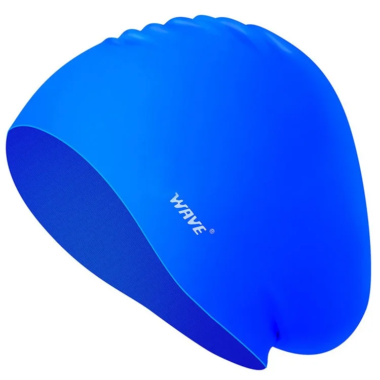 WAVE SC-4614 Swimming Cap Men Women Ear Protection Silicone Swim Hat for Pool Beach - Blue