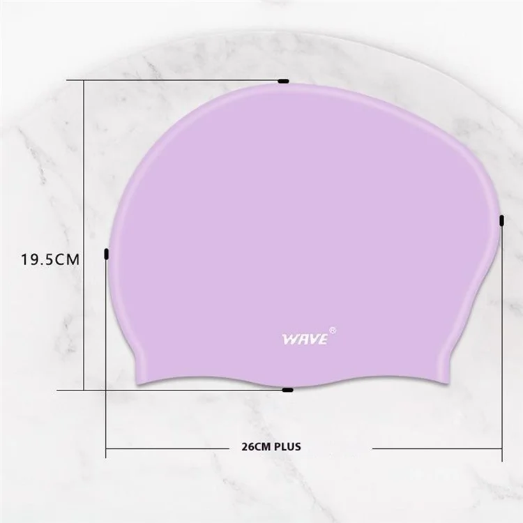 WAVE SC-4614 Swimming Cap Men Women Ear Protection Silicone Swim Hat for Pool Beach - Blue