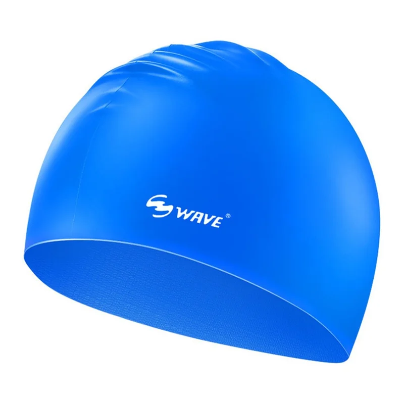 WAVE SC4602 Silicone Swim Cap for Men Women Waterproof Large Size Thick Long Hair Swimming Cap - Blue