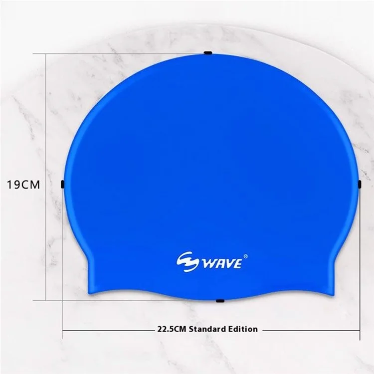 WAVE SC4602 Bonnet de natation en silicone pour hommes et femmes, imperméable, grande taille, pour cheveux longs épais - Bleu ciel