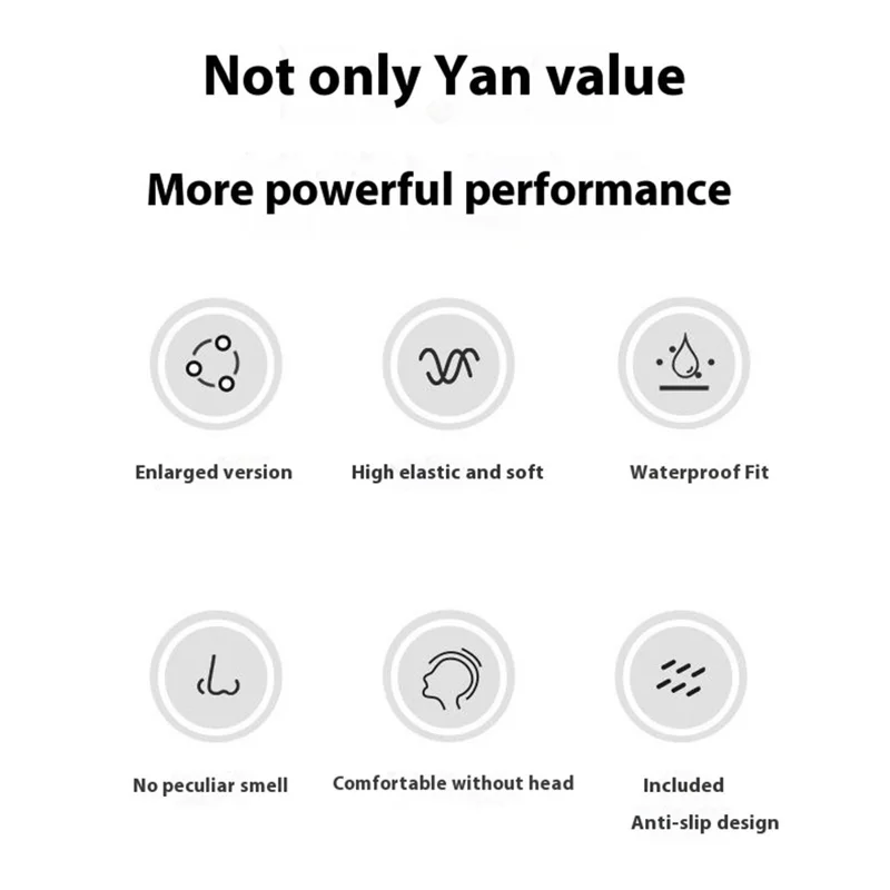 WAVE SC4616 Elastic Silicone Swimming Cap for Men Women Non Slip Waterproof Pool Hat - Black