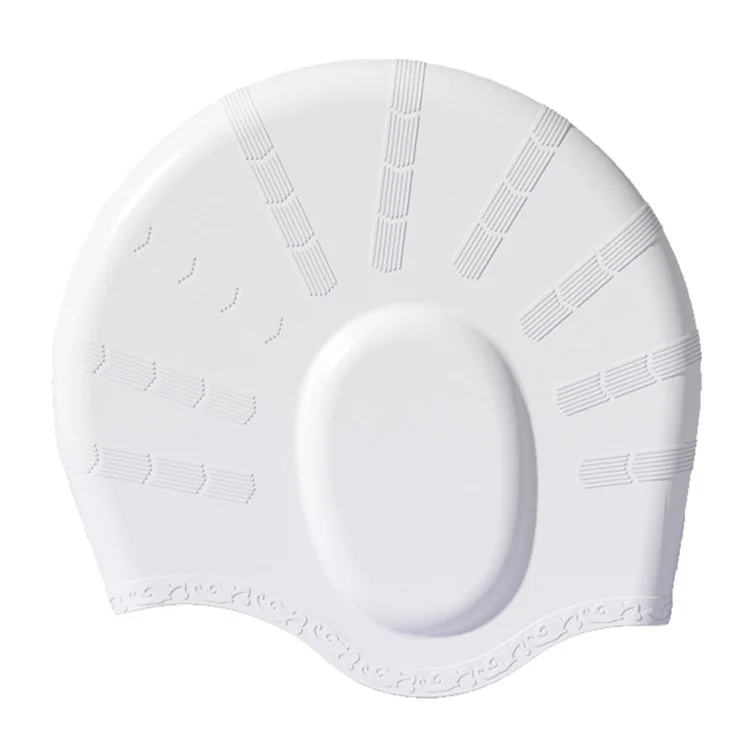 RESHEIR Bonnet de bain pour femme Grande taille Protection des oreilles Haute élasticité Bonnet de bain pour cheveux longs - Blanc