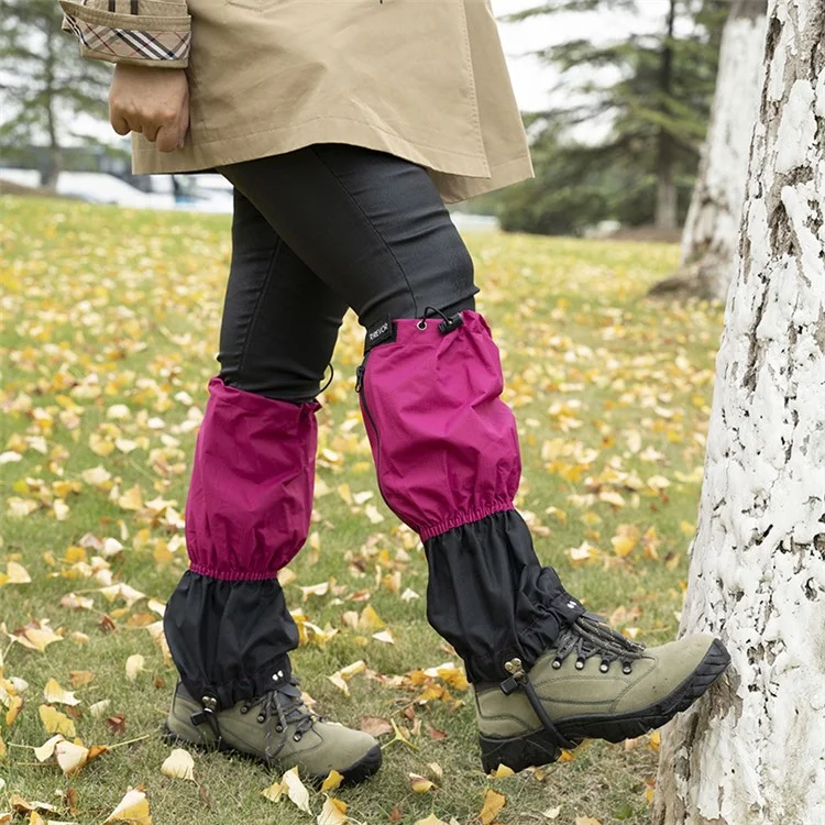 AOTU 1 Paire de Guêtres de Jambe pour l'Extérieur en Polyester + Tissu Oxford pour l'Escalade, le Ski et la Couverture de Jambe - Rose