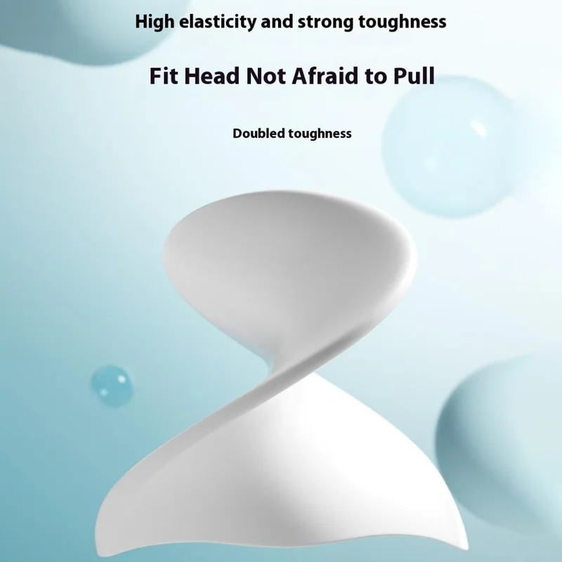 RESHEIR 22.5 x 19.5cm Adult Swim Cap Solid Color Elastic Silicone Swimming Hat for Men Women - White